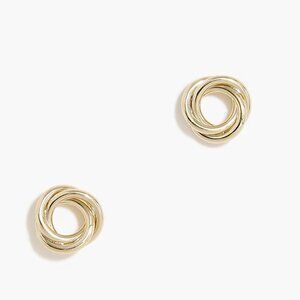 Gold basket circle studs, NWT